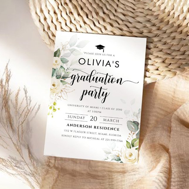 Convite à Festa de formatura de Rosas Brancas (Criador carregado)