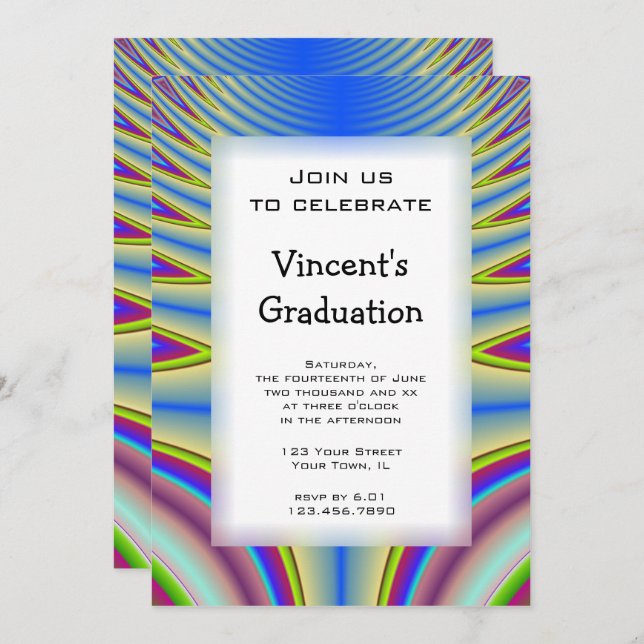 Convite à Festa de formatura do Corante Azul (Frente/Verso)