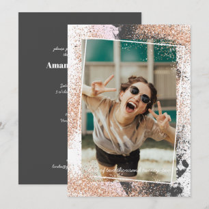 Convite à Festa de formatura Dourada Elegante