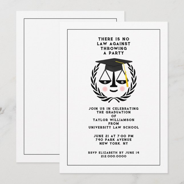 Convite à Festa de formatura na Faculdade de Direi (Frente/Verso)