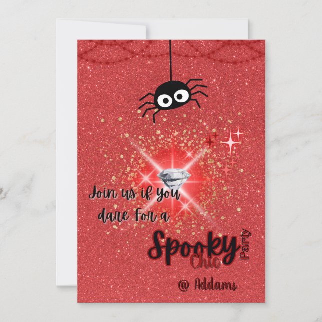 Convite à Festa de Halloween Chic Spooky (Frente)