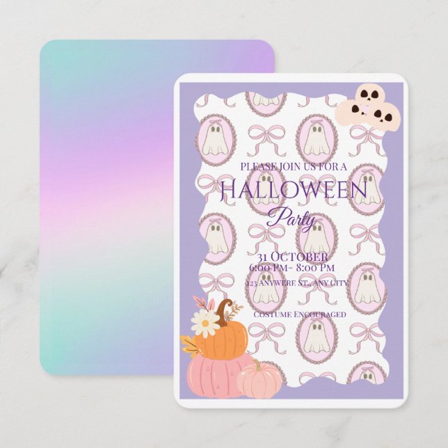 Convite à Festa de Halloween Cute Spooky (Frente/Verso)