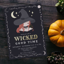 Convite à Festa de Halloween da Bruxa Maldita do R