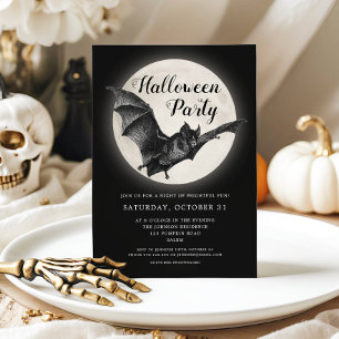 Convite à Festa de Halloween de Lua Cheia de Bate