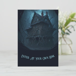 Convite à Festa de Halloween de Mansão Abandonada