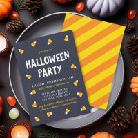 Convite à Festa de Halloween de Milho Azul Negro