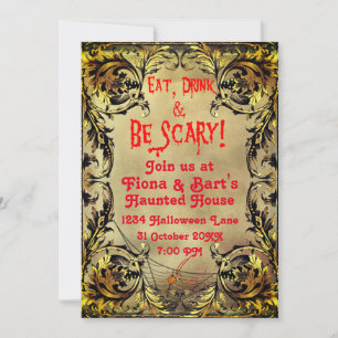 Convite à Festa de Halloween do Antigo Quadro Dou