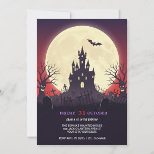 Convite à Festa de Halloween do Castelo Assombrado