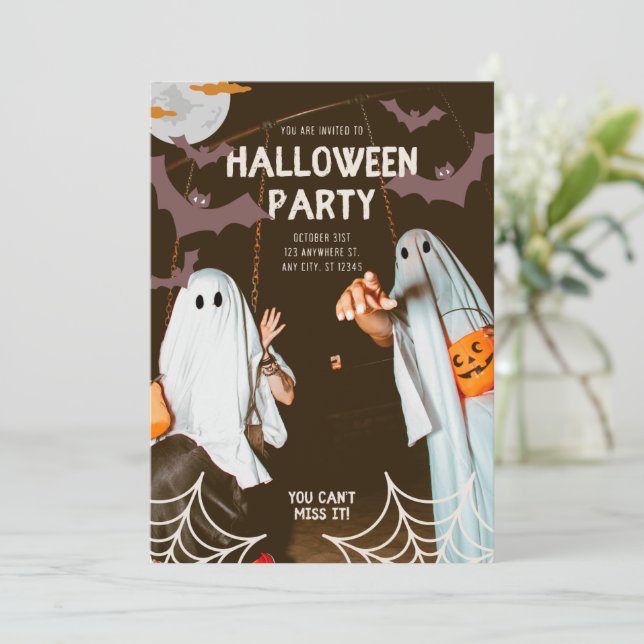 Convite à Festa de Halloween, Figurino Engraçado (Em pé/Frente)