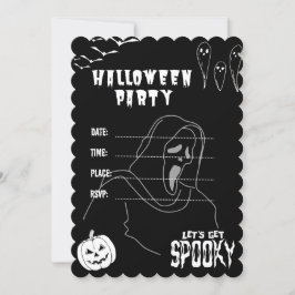 Convite à Festa de Halloween Preta