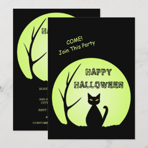 Convite à Festa de Horror Cat Halloween