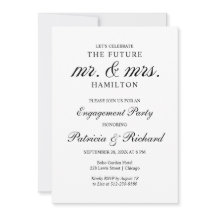 Convite à Festa de noivado de Caligrafia