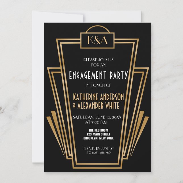 Convite à Festa de noivado de Deco de Arte Inspira (Frente)