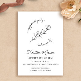 Convite à Festa de noivado de flor selvagem