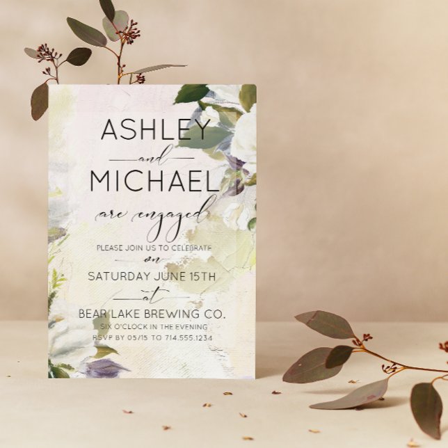 Convite à Festa de noivado de Tipografia de Marsal (Engaged & Excited! Join Us for the Party 🥂💍 [Personalize Here])