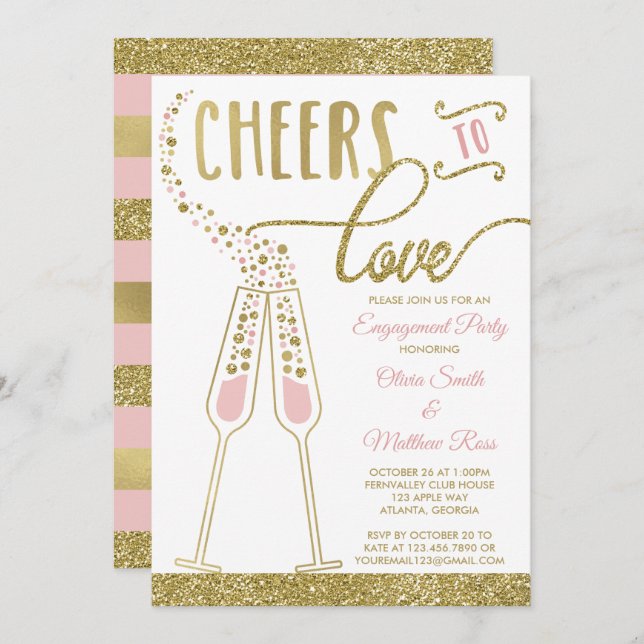 Convite à festa de noivado, Diminuição Da Largura  (Frente/Verso)