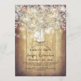 Convite A Festa de noivado do bebê Mason Jar Barn