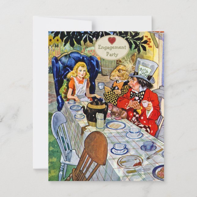 Convite A festa de noivado do Hatter louco (Frente)