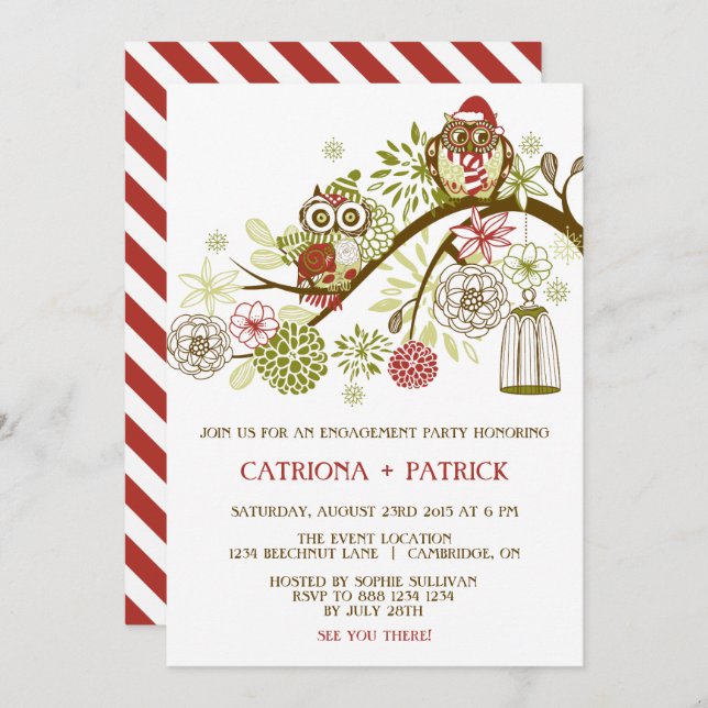 Convite à Festa de noivado Floral de Holiday Owner (Frente/Verso)