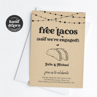 Convite à Festa de noivado Free Taco Funny