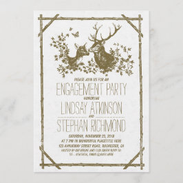 Convite A festa de noivado russa convida com veado