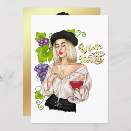 Convite à Festa de solteira de Vinho Francês