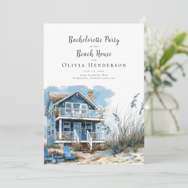 Convite A Festa de solteira na Casa da Praia (Em pé/Frente)