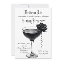 Convite à Festa de solteira "Noiva ou Morrer" | Te