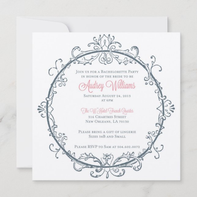 Convite à Festa de solteira Vintage (Frente)