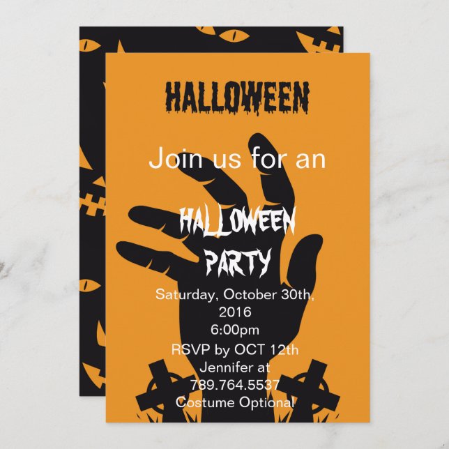 Convite A festa do Dia das Bruxas (Frente/Verso)