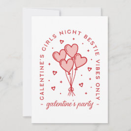 Convite A festa do dia de Galentine abestiu balões cardíac