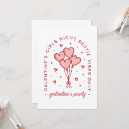 Convite A festa do dia de Galentine abestiu balões cardíac