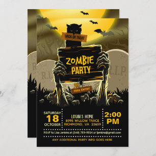 Convite à Festa Zombie Halloween