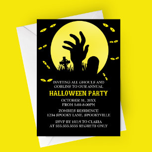 Convite à Festa Zombie Halloween