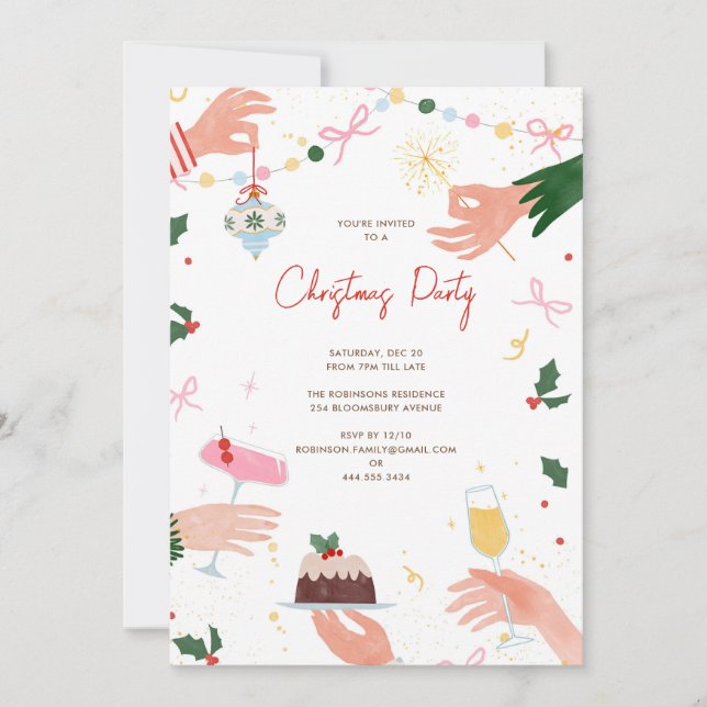 Convite A Festive Shindig Christmas Holiday Party Invite (Frente)