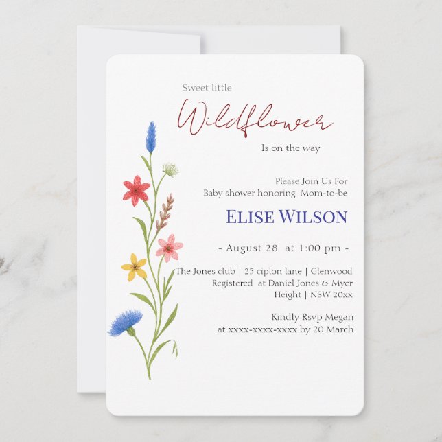 Convite A flor doce está a caminho (Frente)