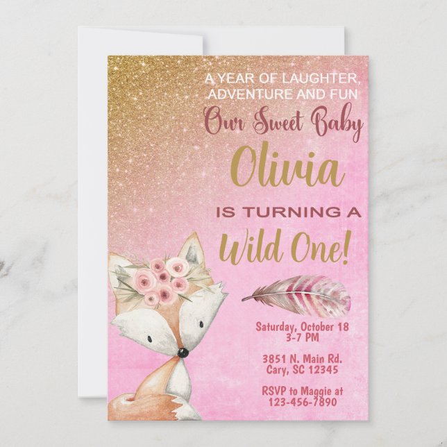 Convite A Floresta Selvagem de Raposa 1rua convida para o  (Frente)