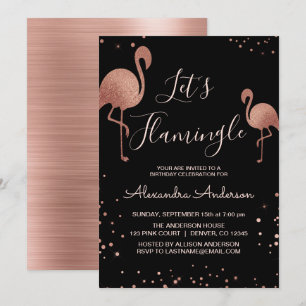 Convite A folha Dourado do rosa do rosa deixou-nos