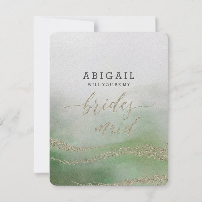 Convite A Folhagem De Aquarela Elegante Você Será A Brides (Frente)