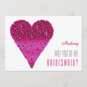 Convite A forma cor-de-rosa será minha dama de Bridesmaid?