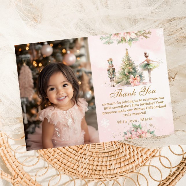 Convite A foto do quebra-nozes Winter Onederland Obrigado (Criador carregado)