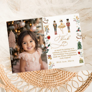 Convite A foto do quebra-nozes Winter Onederland Obrigado