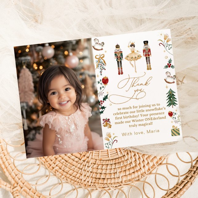 Convite A foto do quebra-nozes Winter Onederland Obrigado (Criador carregado)