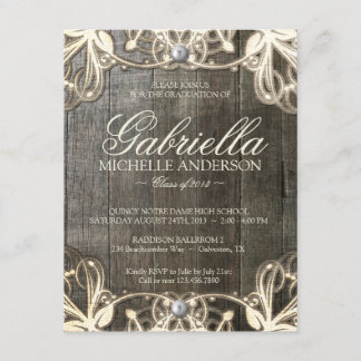 Convite A foto rústica da graduação do laço do país