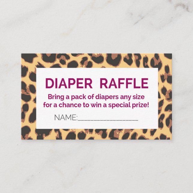 Convite à Fralda Leopardo Raffle (Frente)