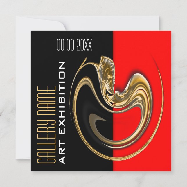 Convite A galeria da exposição da mostra da jóia da arte (Frente)