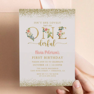 Convite A garota Floral não é um primeiro aniversario mara