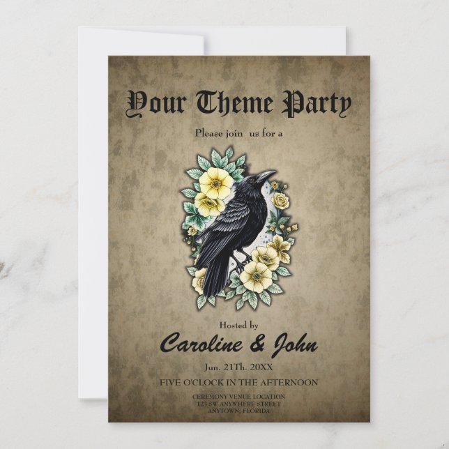 Convite A graça e a elegância do corvo (Frente)