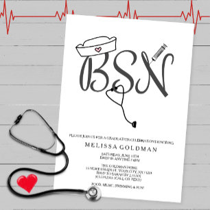 Convite A graduação da enfermeira de BSN RN convida