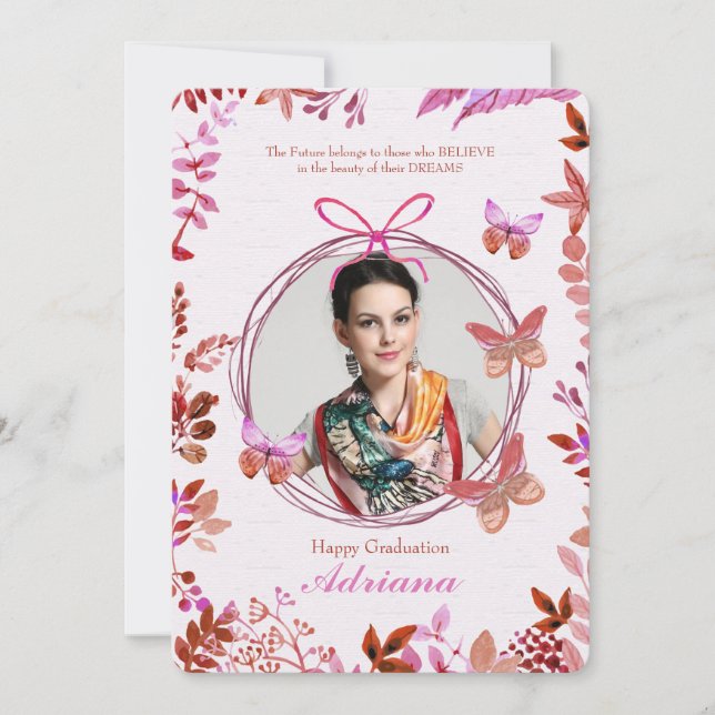 Convite à Graduação de Fotos para Borboletas Socia (Frente)